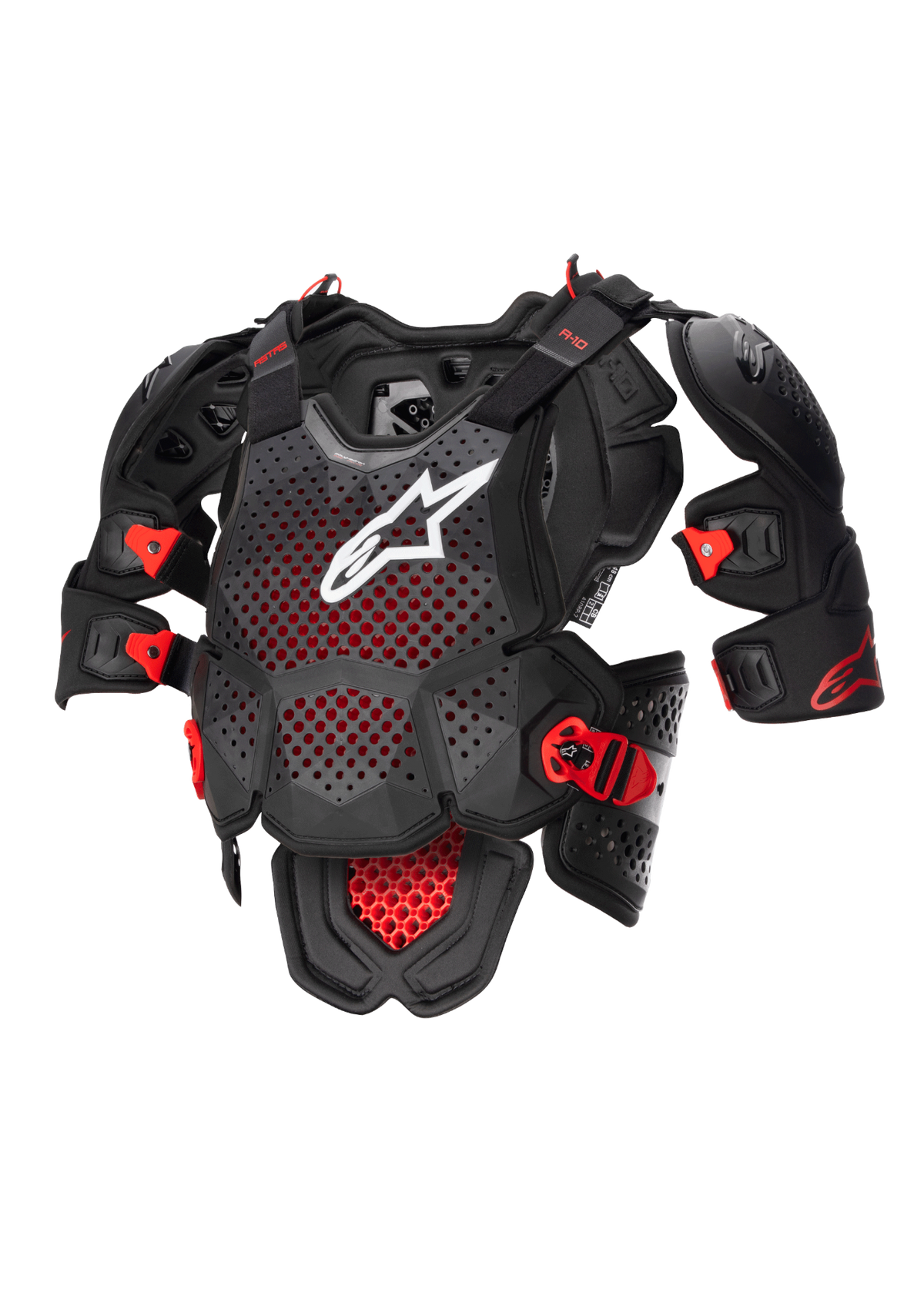 Alpinestars A-10 v2 Full Chest Bodyprotector Zwart en grijs, vooraanzicht