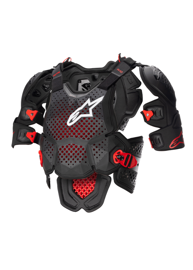 Alpinestars A-10 v2 Full Chest Bodyprotector Zwart en grijs, vooraanzicht