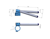 Clip-Ons Handlebars 43mm Type Verhoogd 28mm Verstelbaar Zwart Geanodiseerd