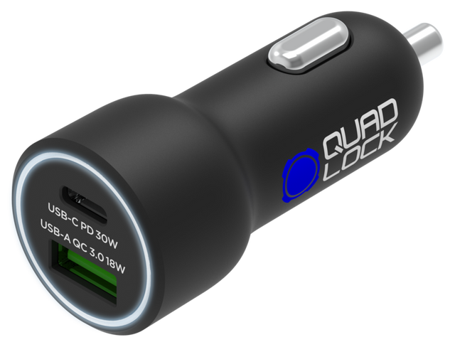 Quad Lock Dual USB (C+A) Car Charger 48W