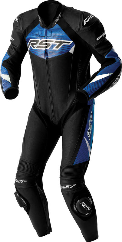 RST Tractech Evo D3O Leren motorpak - Zwart/Blauw