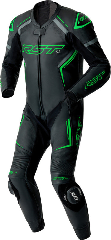 RST S1 D3O Leren motorpak - Zwart/Neon groen