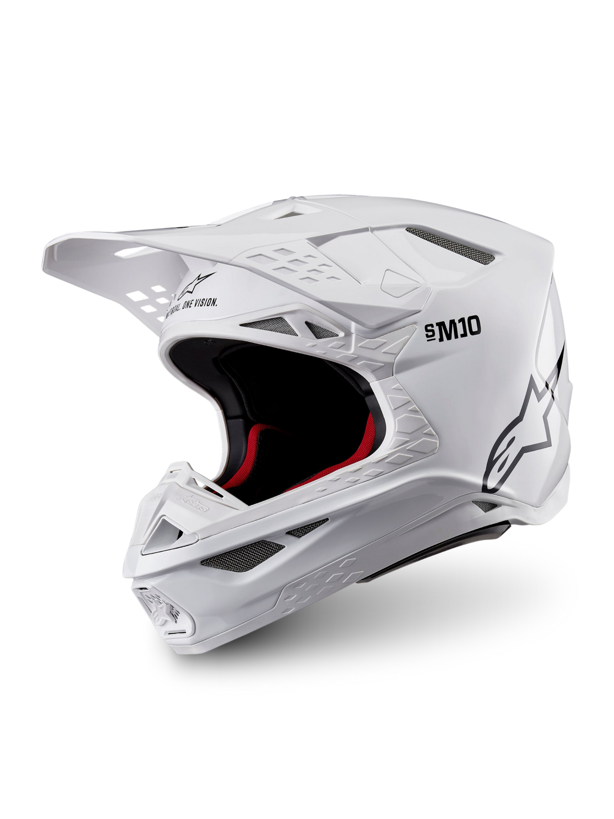 Alpinestars S-M10 Solid Crosshelm Wit, vooraanzicht