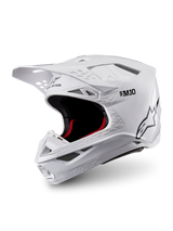 Alpinestars S-M10 Solid Crosshelm Wit, vooraanzicht