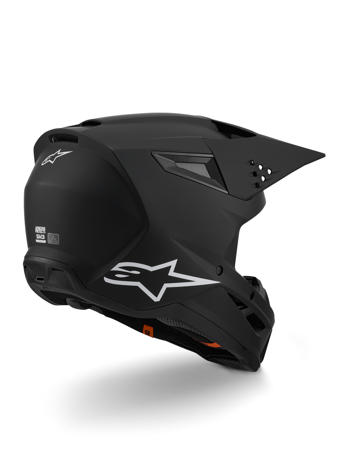 Alpinestars S-M3 Crosshelm Zwart, achteraanzicht