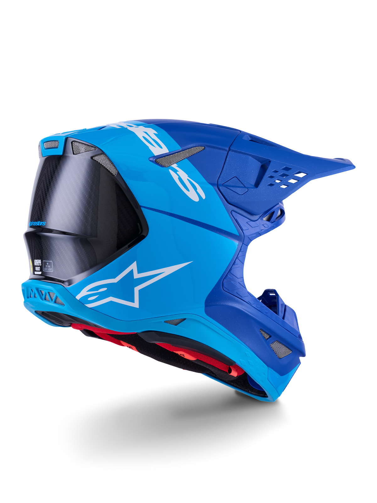 Alpinestars S-M10 Flood Crosshelm Blauw, achteraanzicht