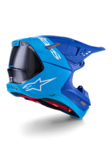 Alpinestars S-M10 Flood Crosshelm Blauw, achteraanzicht