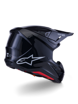 Alpinestars S-M7 Crosshelm Zwart, achteraanzicht