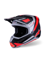 Alpinestars S-M7 Rise Crosshelm Zwart, zilver en fluorood, vooraanzicht
