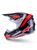 Alpinestars S-M7 Rise Crosshelm Zwart, zilver en fluorood, productfoto 5