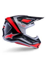 Alpinestars S-M7 Rise Crosshelm Zwart, zilver en fluorood, productfoto 1