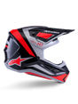 Alpinestars S-M7 Rise Crosshelm Zwart, zilver en fluorood, productfoto 1