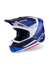 Alpinestars S-M7 Rise Crosshelm Blauw en wit, vooraanzicht