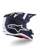 Alpinestars S-M7 Dasher Crosshelm Zwart en wit, achteraanzicht