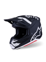 Alpinestars S-M7 Dasher Crosshelm Zwart en wit, vooraanzicht
