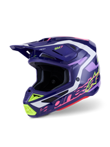 Alpinestars S-M7 Deed Crosshelm Paars en roze, vooraanzicht