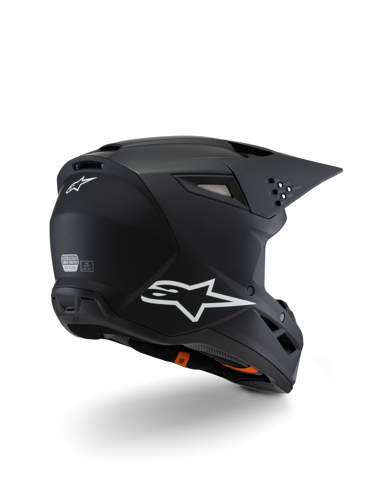 Alpinestars SM3 Youth Crosshelm Junior Zwart, achteraanzicht