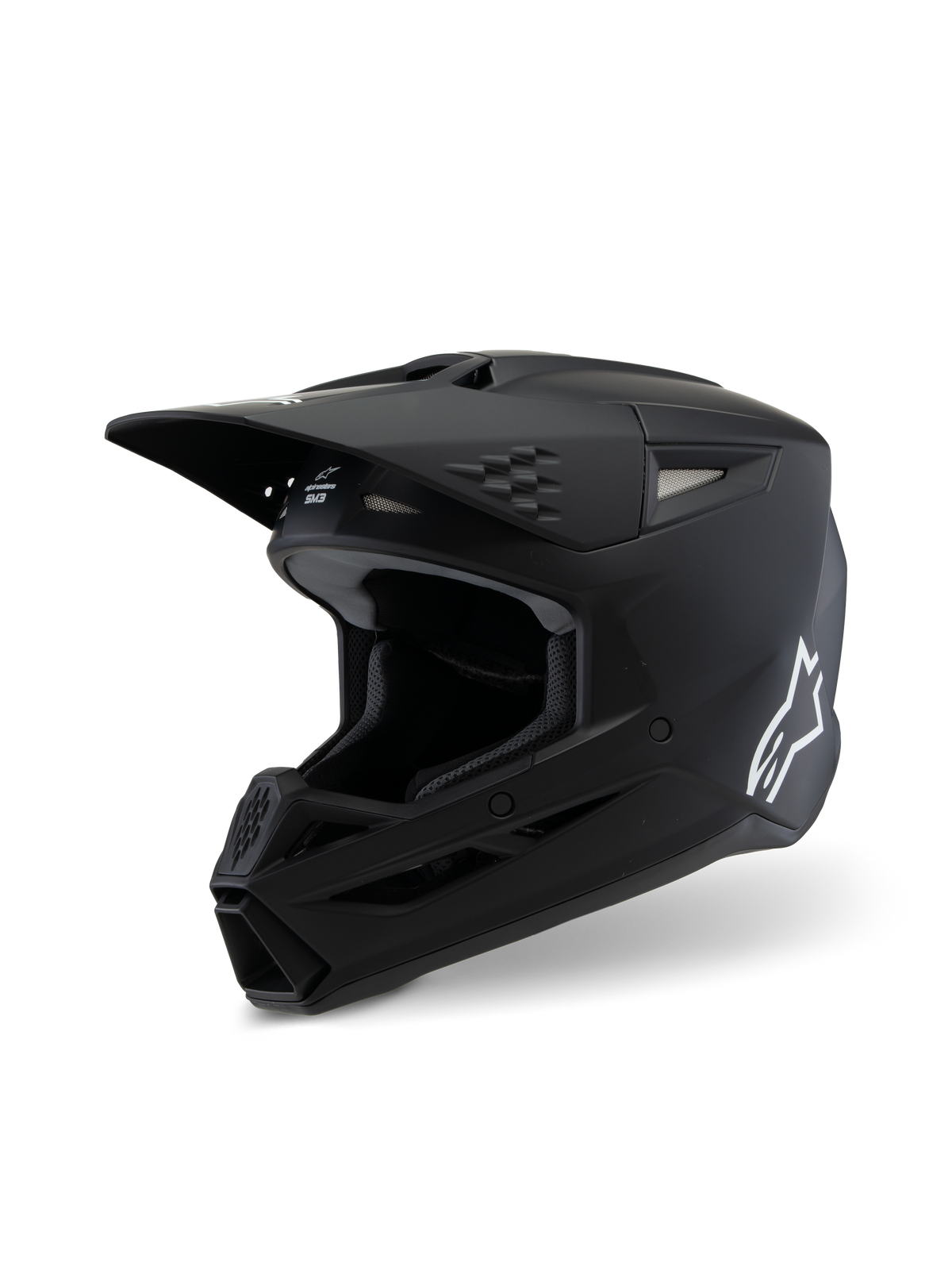 Alpinestars SM3 Youth Crosshelm Junior Zwart, vooraanzicht