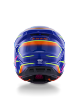 Alpinestars S-M7 Cast Crosshelm Blauw, roze en fluogeel, productfoto 4
