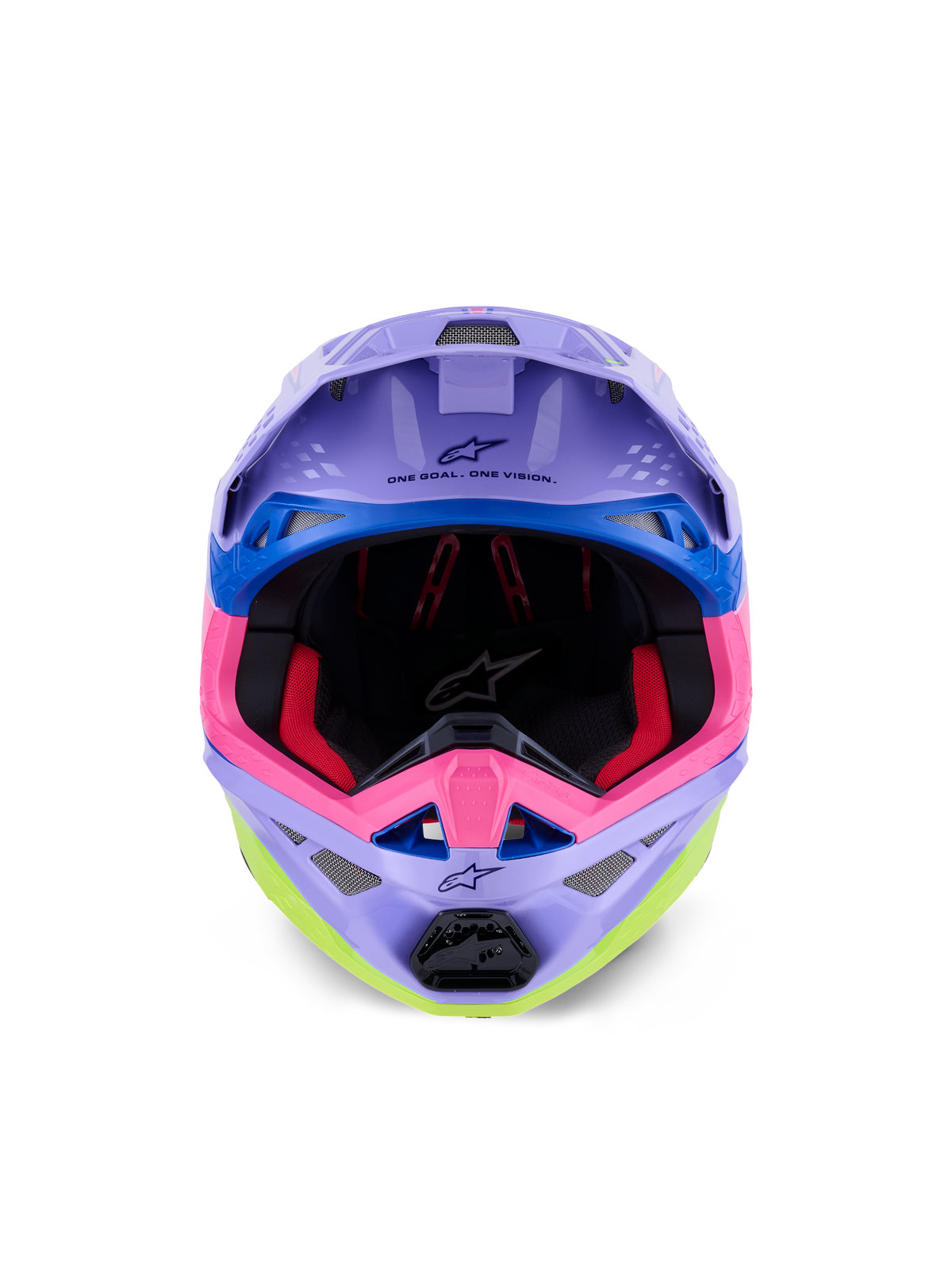 Alpinestars S-M10 JL R01 Crosshelm Paars, roze en fluogeel, productfoto 2