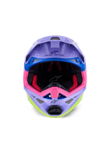 Alpinestars S-M10 JL R01 Crosshelm Paars, roze en fluogeel, productfoto 2