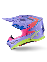 Alpinestars S-M10 JL R01 Crosshelm Paars, roze en fluogeel, productfoto 5