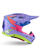 Alpinestars S-M10 JL R01 Crosshelm Paars, roze en fluogeel, productfoto 1