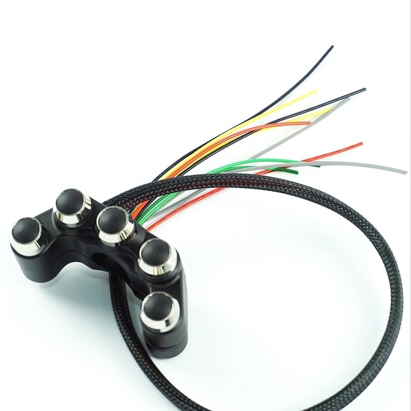 Aluminium 5 Knops Handlebar Switch Stuurschakelaar Zwart Racing