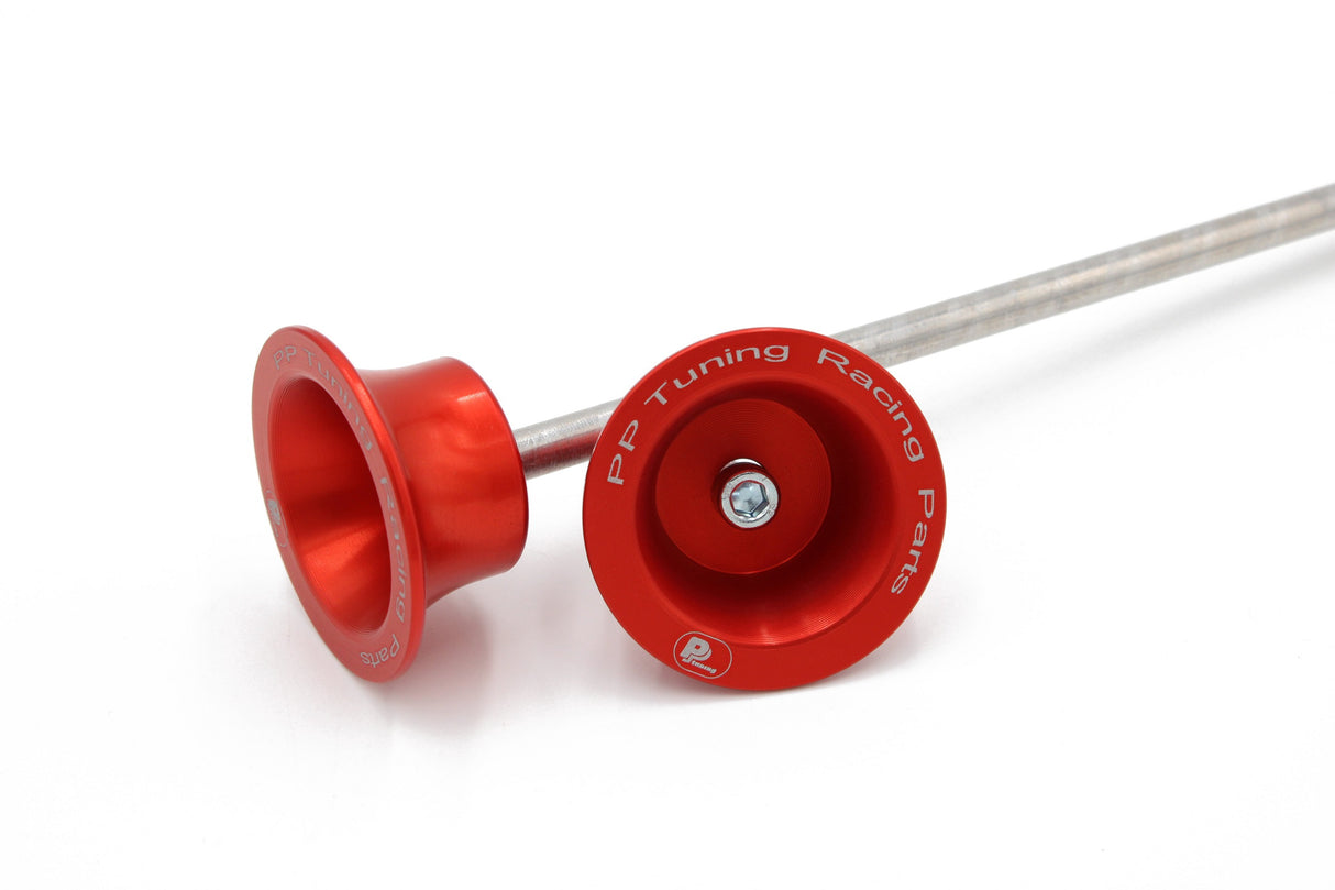 PP Tuning Axle Sliders 3327 + 3328 / Asbeschermers Aprilia RS 660 / Tuono 660 (2021-2025) – Voor – Rood