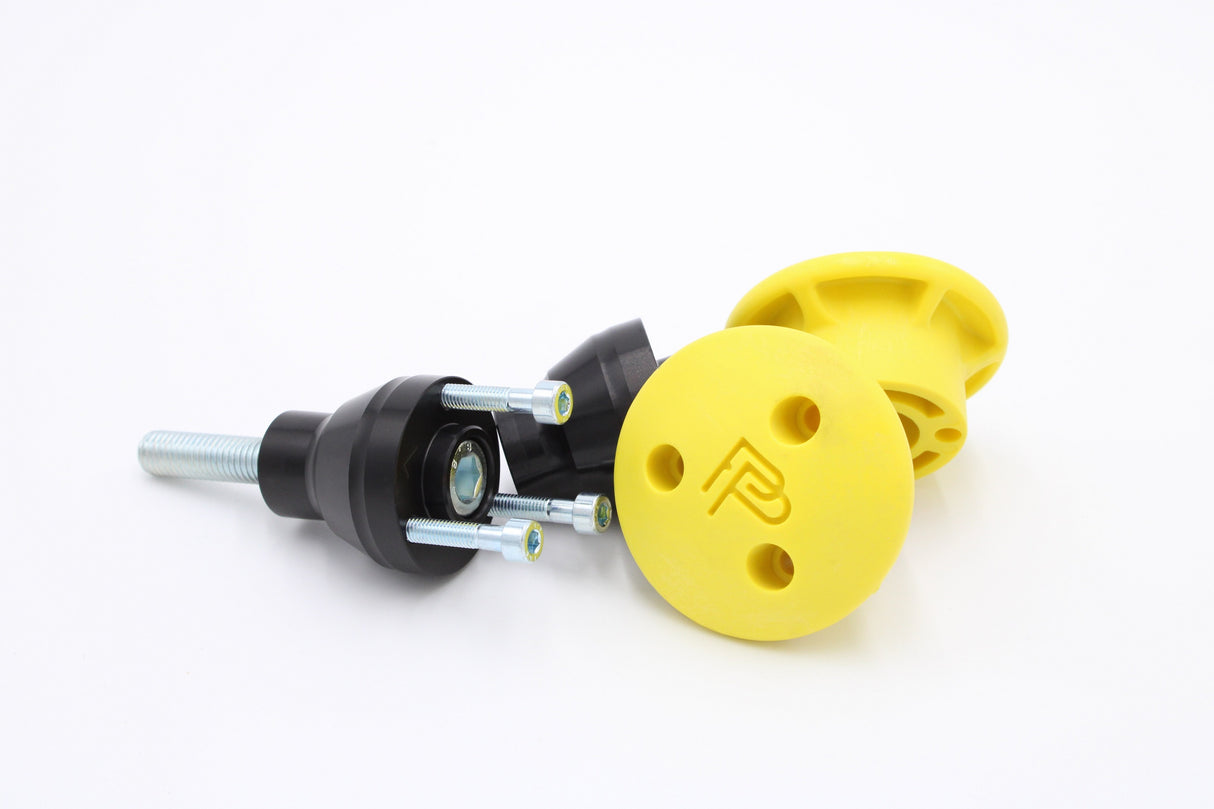 PP Tuning Crash Protectors 40600 / Valblokken Ducati Monster 620–900 all years – Design 2 – Geel