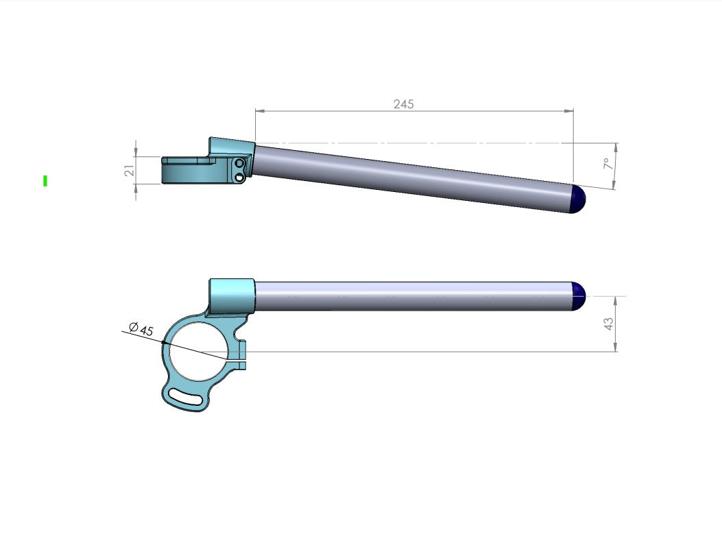 PP Tuning Clip-ons / Stuurhelften Ø45 K – Type R – Kawasaki Ninja ZX-4RR (2023-) / 45RK