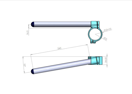 PP Tuning Clip-ons / Stuurhelften Ø45 – Type Sport – Suzuki GSX-R 600 (2001–2003) / 45C
