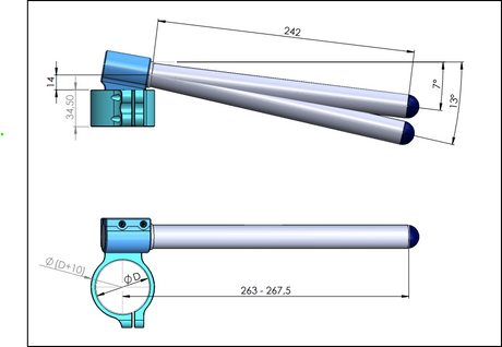 PP Tuning Clip-ons / Stuurhelften Ø48 – Type RAG – Suzuki GSX-R 600 (2001–2003) / 48RAG