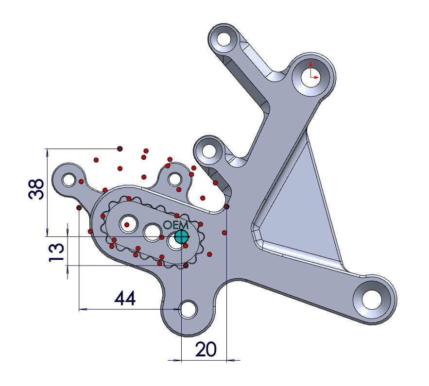PP Tuning Rearset / Remschakelset CFMOTO 675 SR-R (2024-2026) – PURE CONCEPT / 520