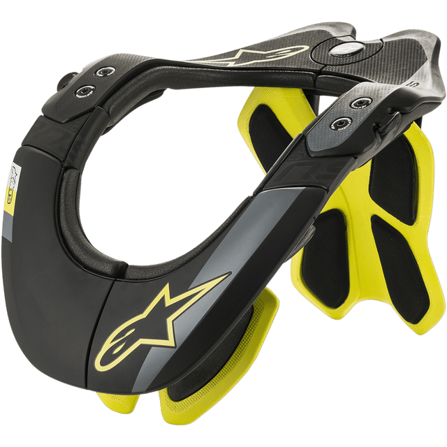 Alpinestars Bionic Neck Support Nekbrace Zwart en geel, productfoto 1
