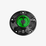 Bonamici Aluminum tank cap for Kawasaki ZX-6R 07-17 - ZX-10R 06-20 - ER-6N - Z800 - Z1000 - GREEN - FC070_GR