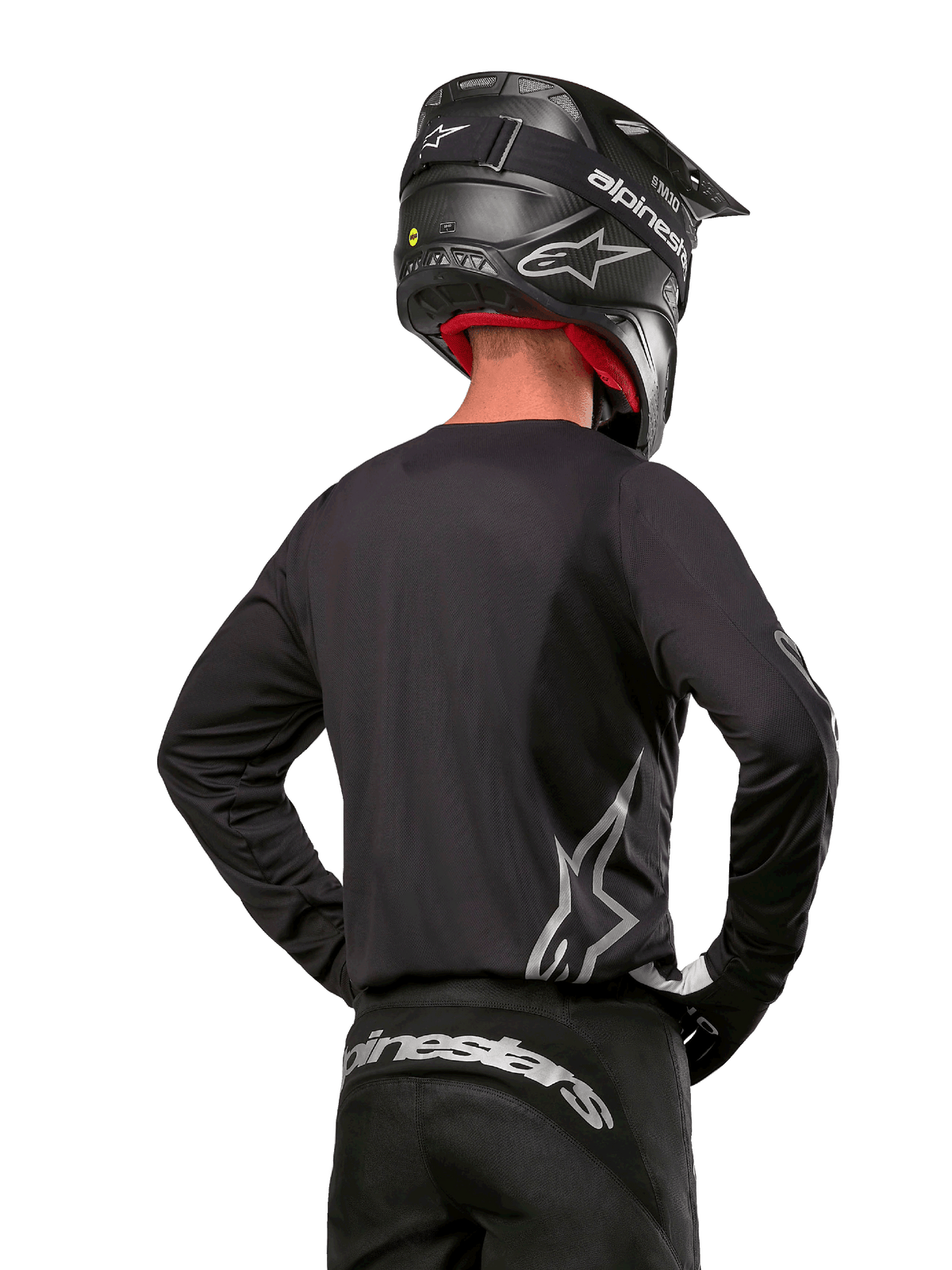 Alpinestars Fluid Graphite Crossshirt Zwart en zilver, achteraanzicht