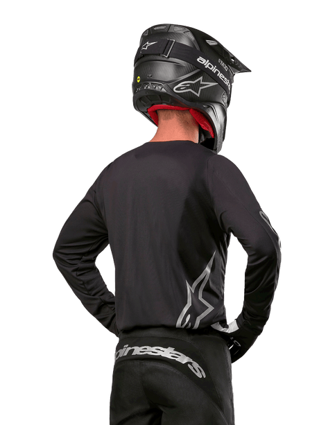 Alpinestars Fluid Graphite Crossshirt Zwart en zilver, achteraanzicht