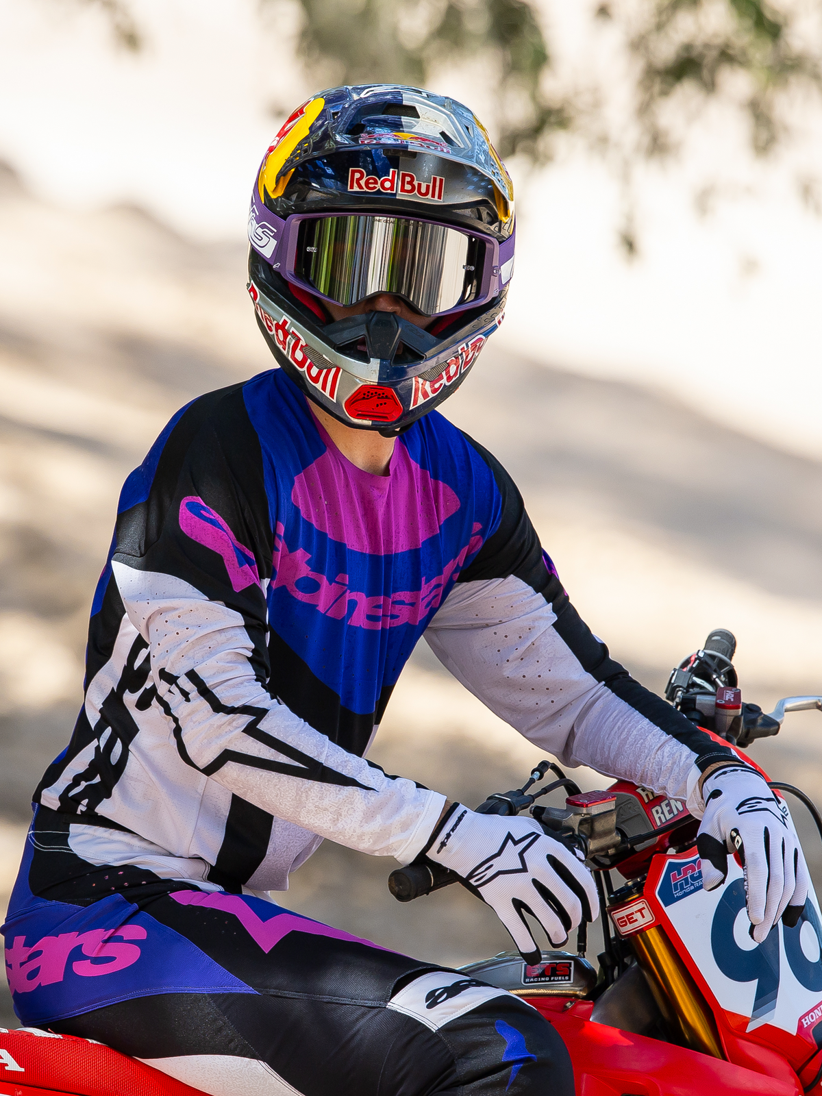 Alpinestars Supertech LTD HUNTA96 XXV Crossbril Paars en wit, productfoto 8