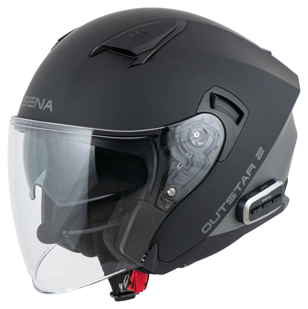 Sena Outstar 2 Helm Mat Zwart, motorhelm van Sena, productfoto 6