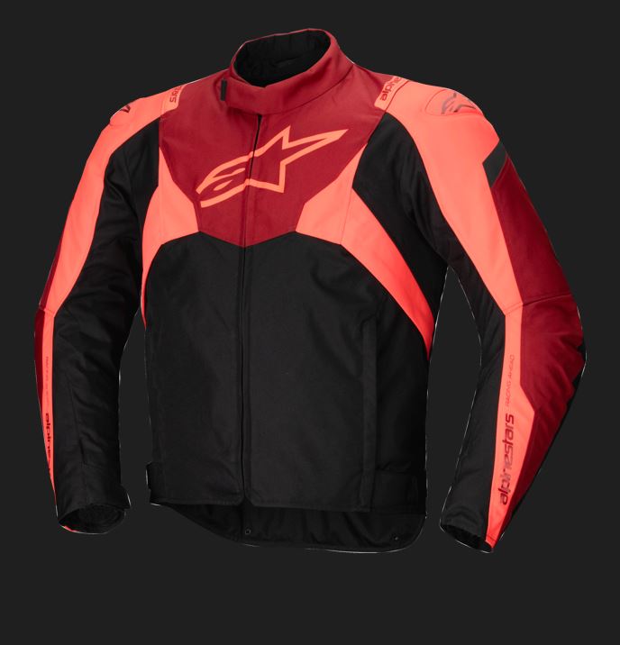 Alpinestars T-Jaws v4 Waterproof Motorjas Zwart, rood en fluorood, productfoto 3