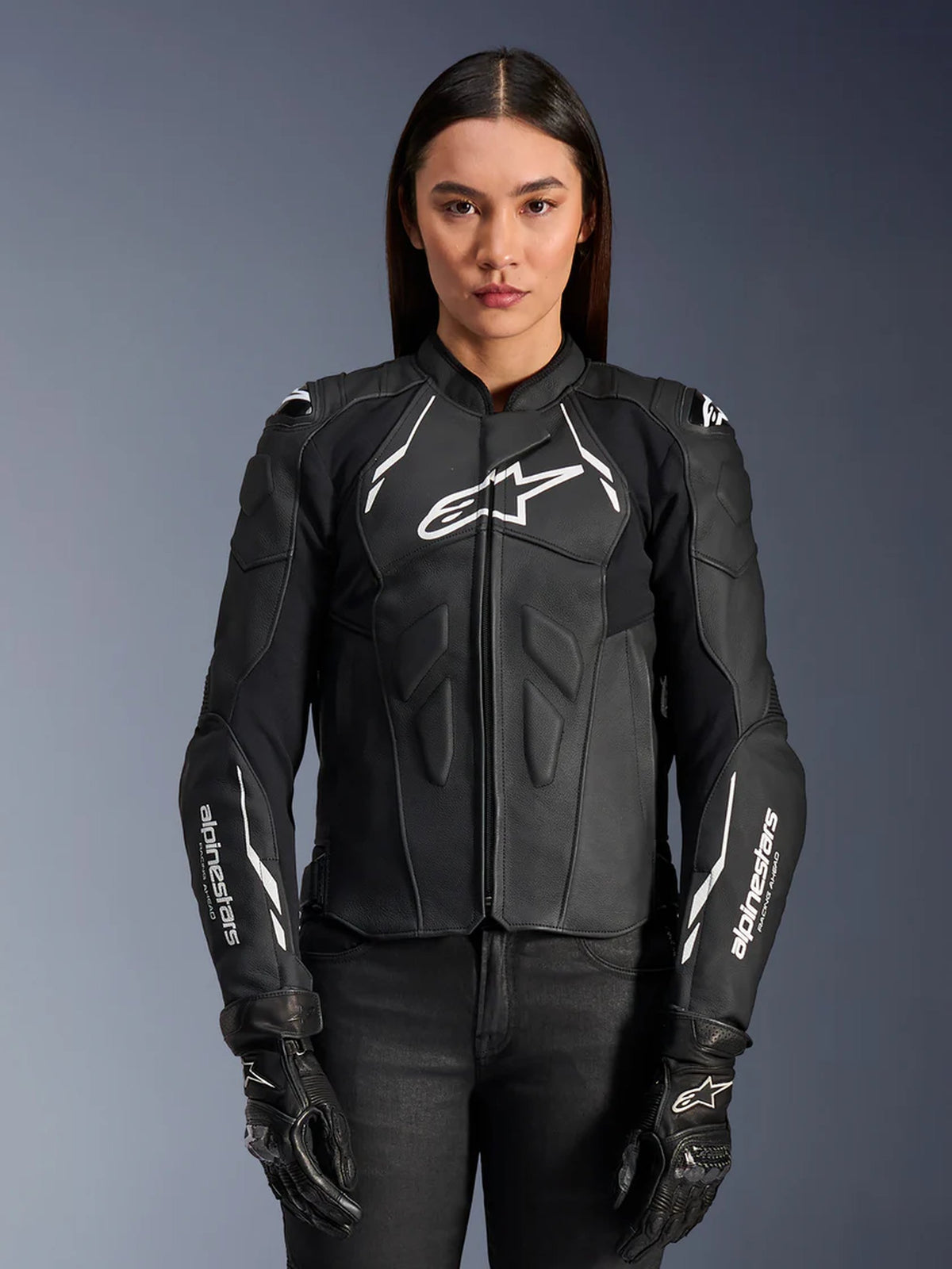Alpinestars Dusk Motorjas Dames Zwart en wit, productfoto 2