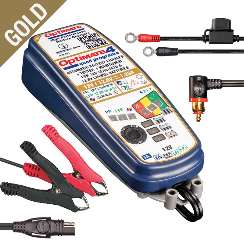 Tecmate 4 Quad Program 12V 1.25A met CAN-bus Acculader