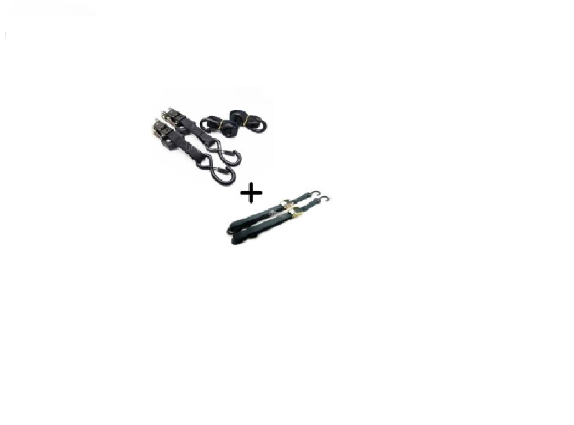 Set van 4 spanbanden met Zwart ratelspanner